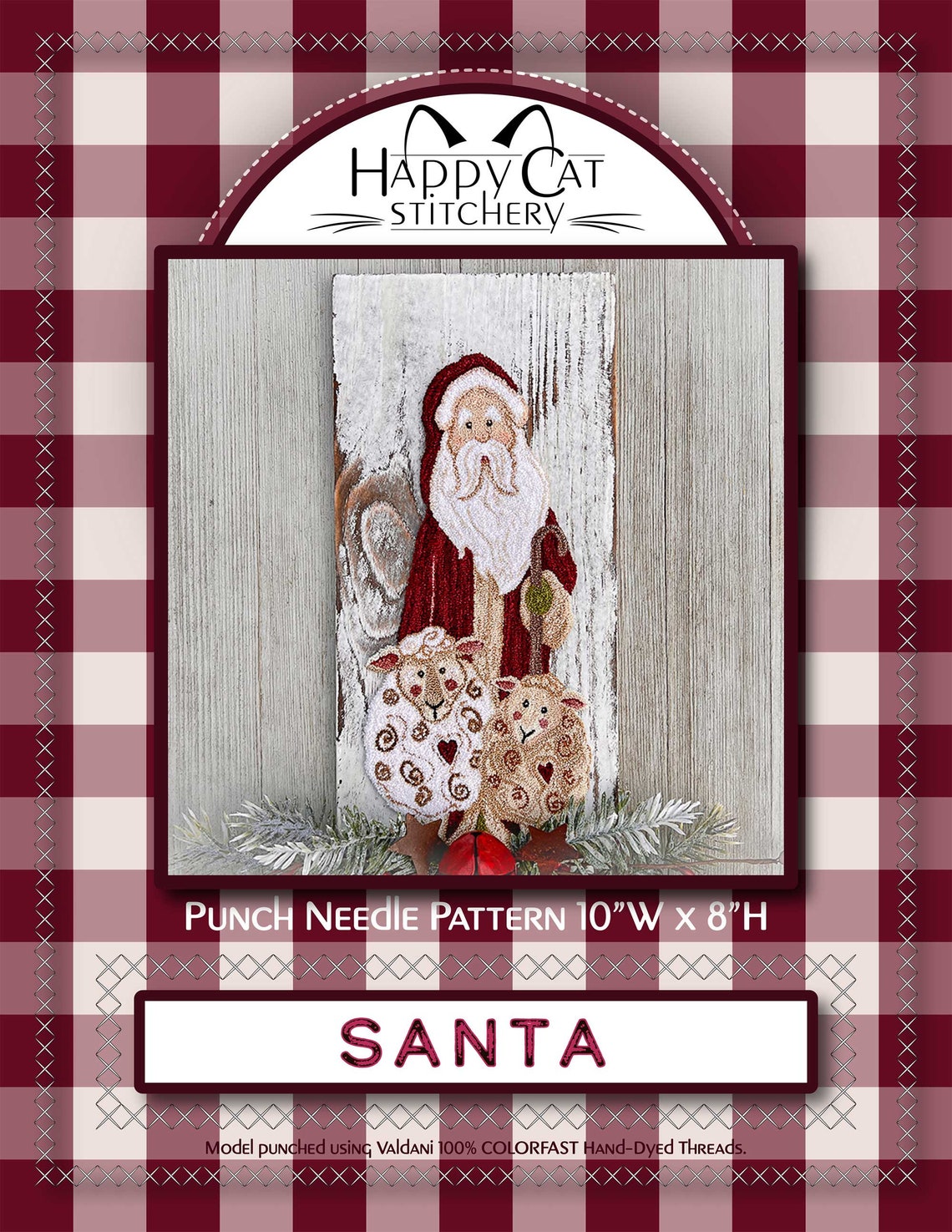 Santa Shepherd - Punch Needle Download PDF - Christmas Santa and Sheep ...