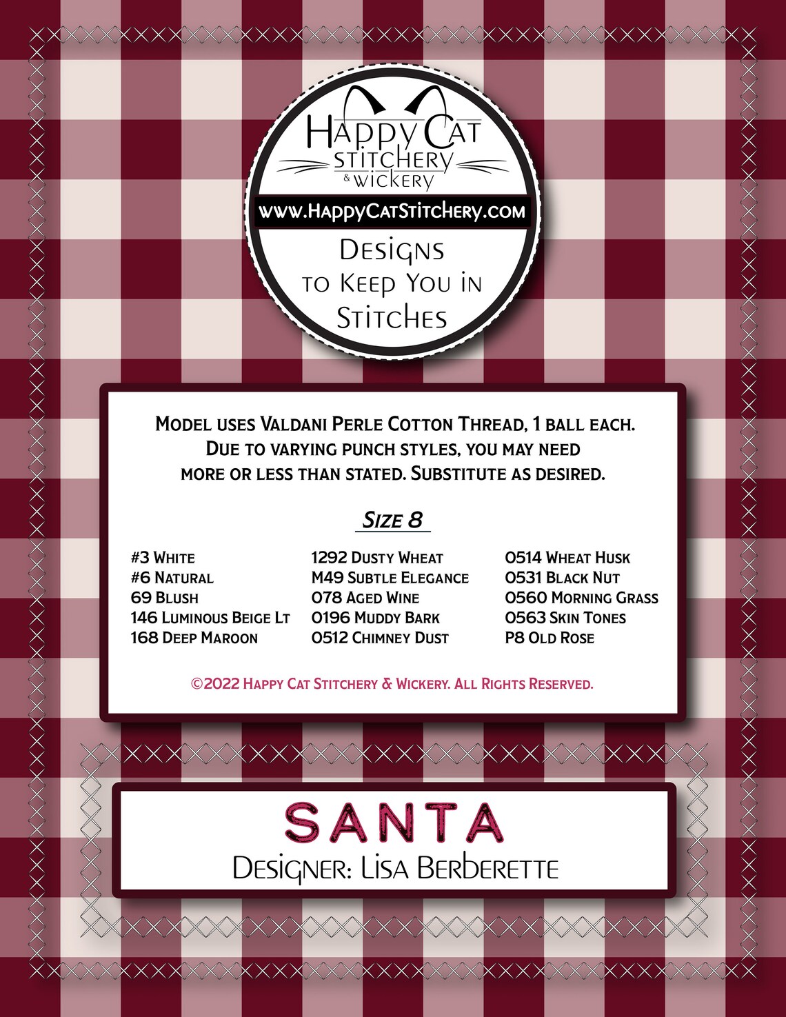 Santa Shepherd - Punch Needle Download PDF - Christmas Santa and Sheep ...
