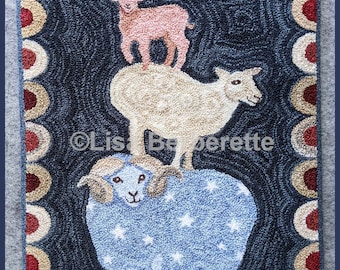 Red, White & Baa – Punch Needle PDF Pattern - Digital Download – Sheep, Patriotic, Fourth of July, Americana, Embroidery, Rug Hooking