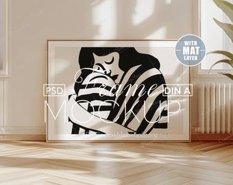 Horizontal Canvas Frame Mockup, Landscape PSD Template (Digital Download)