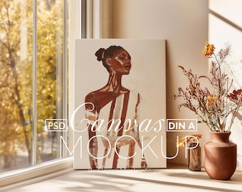Canvas Mockup Flat DIN A, Wall Art Template (PSD)