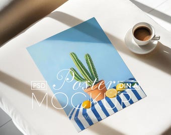A4/A3 Poster Mockup, Realistic Shadow, Smart Object PSD (Digital Download)