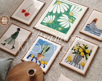 Gallery Wall Frame Mockup, Vertical A4 A3, PSD Poster Mockup (Digital Download)