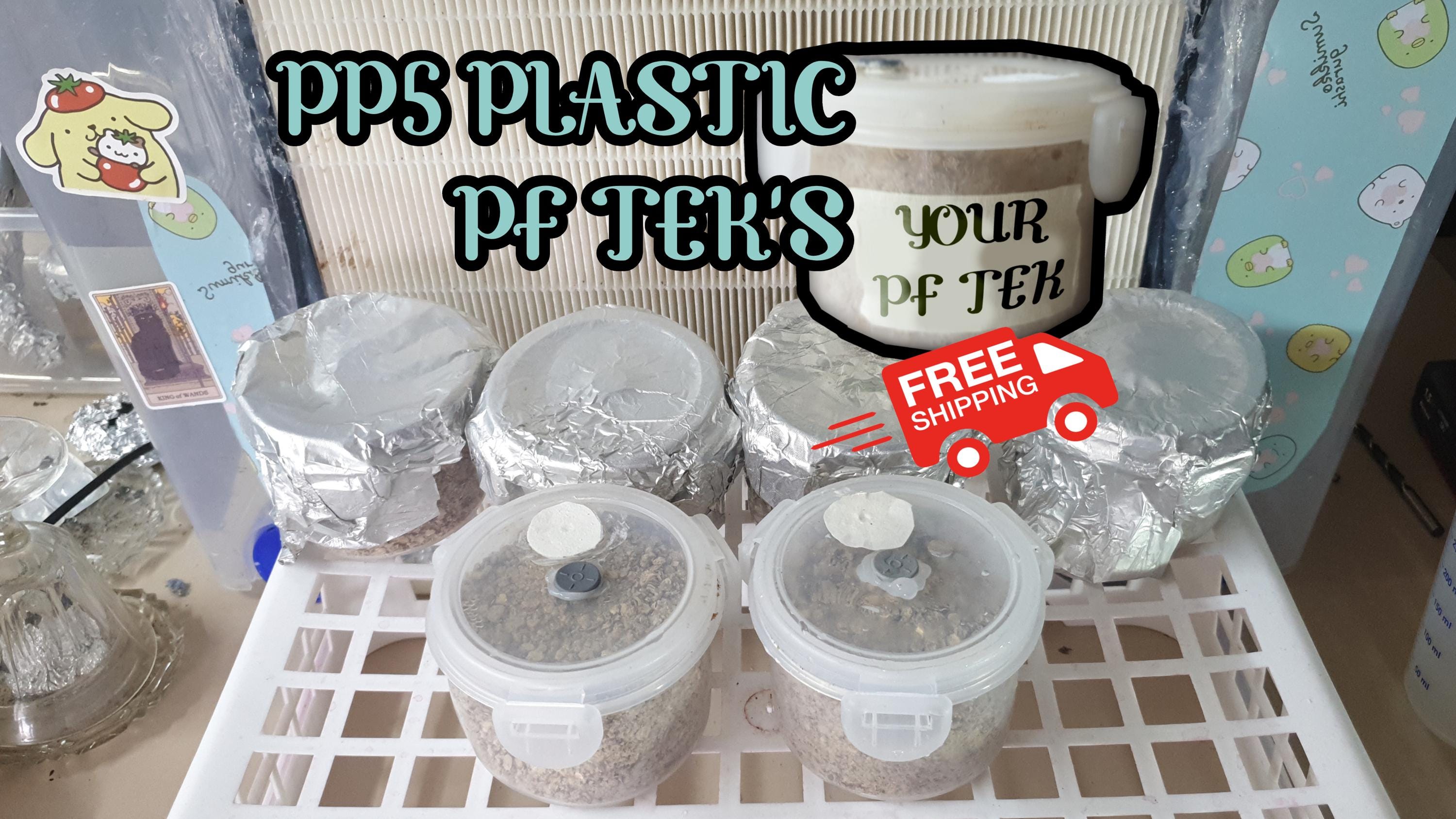 PF TEK per Funghi pronte all'uso: Plastica PP5 con Porta Iniezione Auto-Rigenerante e Filtro per Scambio d’Aria (200 ml)
