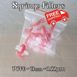 10 Syringe Filters 13mm 0.22μm Red – For Air Exchange or Injections – Suitable for Making Spawn Jars