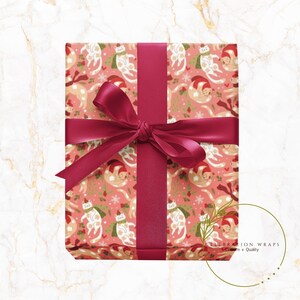 Cat Lover Holiday Gift Wrap | Christmas Cats | Pink Christmas Cats Paper| Unique Christmas Wrap | Celebration Wraps