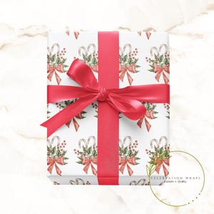 Candy Cane Wrapping Paper Christmas Gift Wrap Recyclable Holiday Paper Christmas Candy Holiday Gift Wrap Designer Wrapping Paper