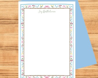 Tarjetas de felicitación florales personalizadas, set de papelería, recuerdos para baby shower femenino, envoltorios de agradecimiento/celebración.