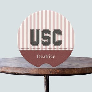 Universität von South Carolina Personalisierter Speckstein Auto Untersetzer Custom Car Accessoire USC Gamecocks Sport Untersetzer | Feier-Wraps