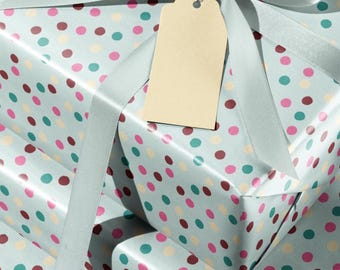 Multicolor Confetti Polka Dots Wrapping Papers | EcoFriendly Gift Wrap Roll | Celebration Wraps