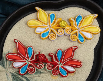 Handcrafted Floral Frog Closure: Chinese Knot Sewing Buttons