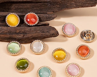 Chinese Style Cat's Eye Stone Buttons(11mm, 5pcs/pack)