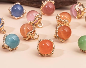 Cat's Eye Stone Bud Buttons(11mm, 5pcs/pack)