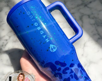 Leopard Glitter Tumbler: Custom Epoxy-Free HydroJug, Stanley, Brumate, Owala