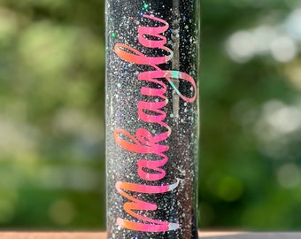 Personalized Glitter Name Tumbler l 20 oz Skinny Custom Glitter Tumbler l Personalized Cup