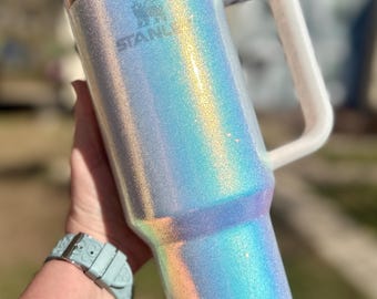Iridescent Glitter Tumbler: Custom Epoxy-Free HydroJug, Stanley, Brumate
