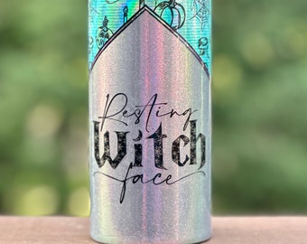 Resting Witch Face Slim Can Koozie