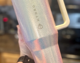 Iridescent Glitter Tumbler: Custom Epoxy-Free HydroJug, Stanley, Brumate