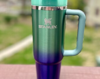 Ready to Ship Dyed Stanley Quencher l Purple & Green 30 oz Tumbler