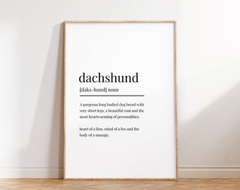 Dackel Poster - Dackel Definition Kunst - Dackel Poster - Dackel Liebe Poster - Hund Person Wanddekor - Dackel Mom Poster