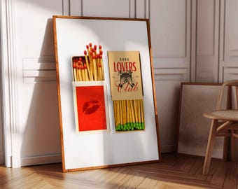 Booktok Booklovers Book Tropes Matchbox Print Enemies To Lovers Poster Inspirational Home Decor Minimalist Aesthetic Wall Art Slow Burn