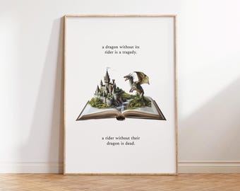 Fourth Wing Iron Flame Empyreum Dragon Inspired Print Booktok Inspirational Rebecca Yarros Aesthetic Wall Art Digital Download Bookish Print