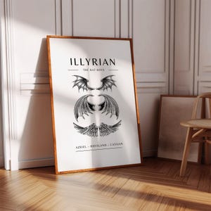 Acotar Rhysand Cassian Azriel Illyrian Wings Impresión digital Póster de Acotar Impresión artística de Velaris Una corte de espinas y rosas Booktok Bat Boys
