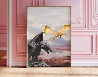 Fourth Wing Iron Flame Empyreum Dragon Inspired Print Booktok Inspirational Rebecca Yarros Aesthetic Wall Art Digital Download Bookish Print