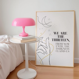 TOG Throne of Glass Inspired Flower Print Quote Booktok Sarah J Maas Minimalist Aesthetic Wall Art Digital Download Manon Blackbeak Crochan