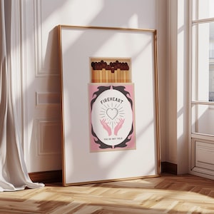 TOG Throne of Glass Inspired Matchbox Style Print Fireheart Booktok Inspiration Sarah J Maas Minimalist Aesthetic Wall Art Digital Download