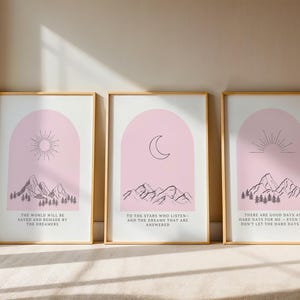 Acotar I Throne of Glass Pink Poster Bundle Maasverse Quote Sarah J Maas Universe Inspired  Style Print Booktok Minimalist Digital Download