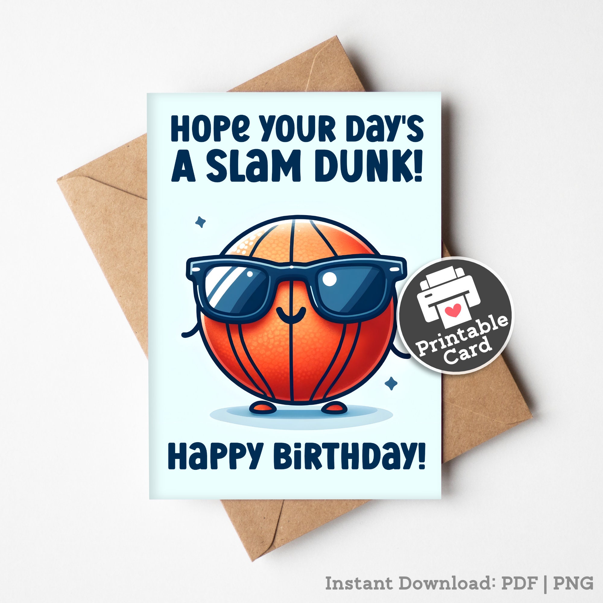 Printable Basketball Birthday Card for Birthday Kid Who Loves ...