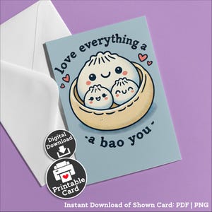 Cartão de Dia das Mães para impressão, para uma mãe que adora bolinhos, de criança para uma mãe que adora bolinhos de massa, cartão de aniversário asiático, de Child Love Mommy Card Pun, download instantâneo