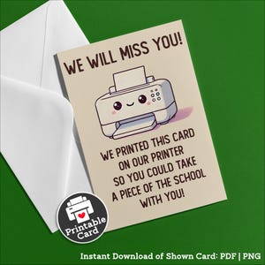 Carte imprimable pour le proviseur qui quitte l'école Cadeau pour le professeur préféré de l'école Cadeau pour un collègue qui quitte l'école Carte de voeux drôle à télécharger abordable