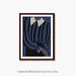 Abstract Woman Art Print: Retro Blue Minimalist Poster (Digital Download)_472
