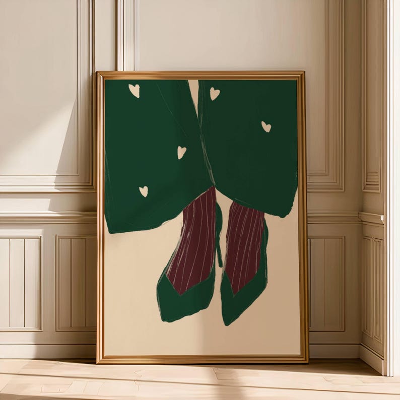 Trendy Women’s Shoe Art Poster: Modern Feminine Artwork for Dressing Rooms_788 image 2