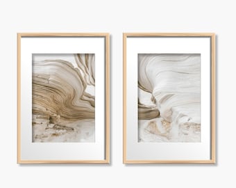 Arte mural Canyon Rock para descarga digital, conjunto de dípticos abstractos en tonos tierra beige para imprimir (descarga digital)_635