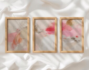 Minimalist Pink Abstract Prints - Set Of 3 Wall Art (Digital Download)_418