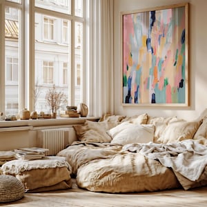 Abstrakte Rosa Wandkunst, Abstrakte Formen Wandkunst, Abstraktes Pastell Poster, lebendige abstrakte Wandkunst, druckbares Poster, moderner bunter Druck
