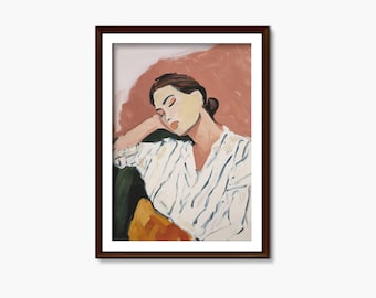 Elegante weibliche Kunst Druck: Moderne Frau Gemälde (Digital Download)_799