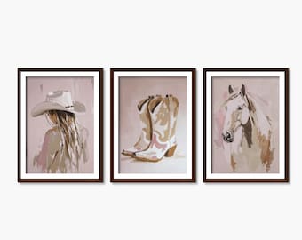 Coastal Cowgirl Art Prints: Pink Western Decor Set (Digital Download)_465