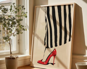High Heels Wall Art Digital Download, Feminine Fashion Print, Dressing Room Decor_792