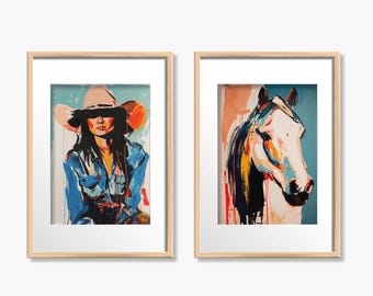 Cowgirl & Horse Wall Art Prints: Western Home Decor (Digital Download)_276
