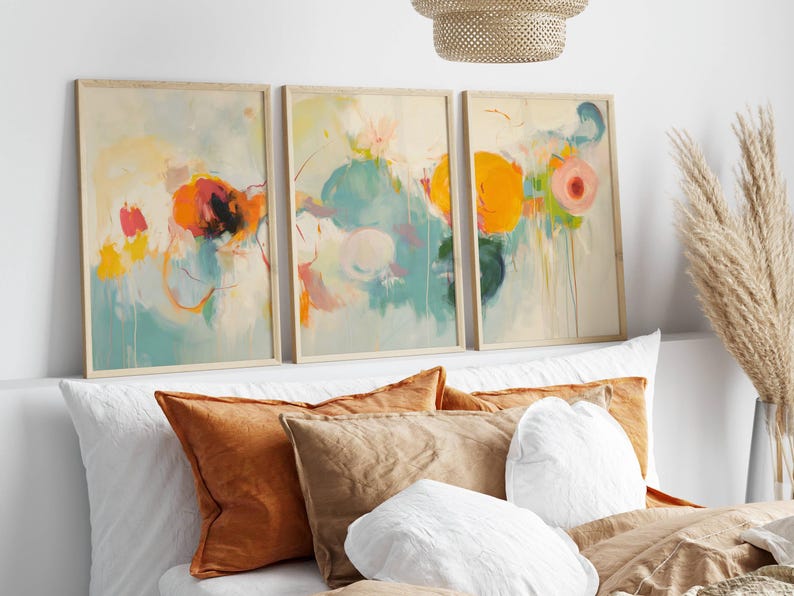 Abstract Beige Art Prints: Modern Triptych Wall Decor Set_395a - Etsy