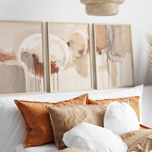 Abstract Minimalist Beige Japandi Triptych, Digital Print Set, Neutral Wall Art, Modern Art Download
