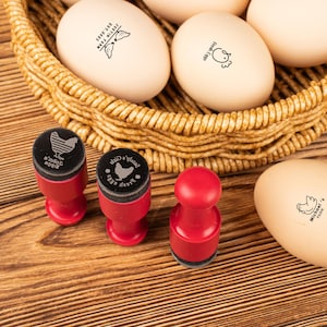 Aangepaste eieretiketten, boerderijstempel, liefdesei-stempel, schattige eierstempel, boerderijstempel, kippeneistempel, mini-eistempel, stempel vers ei, familieboerderij