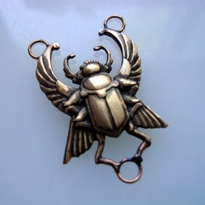 Scarab Brass Beetle, 3 Ring, Great Connector, Soldered Rings, Custom Jewelry Finding image 1