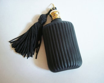 Lovely Perfume Vessel, Beautiful Decandent Dark Glass Bottle, Pendant, Vintage, Can Be Used For A Memeorial Urn