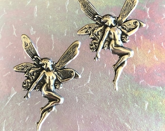 Fairies, 2 pieces, Beautiful Silver Ox, Perfect Embellishment, Earrings, Necklace Pendants, USA Metals