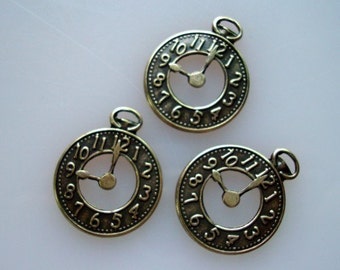 STEAMPUNK POCKET WATCH  Brass Ox Charm...Quantity Of 3